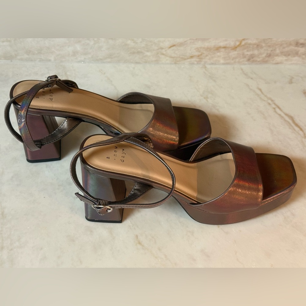 A New Day Iridescent Block Heel Sandals